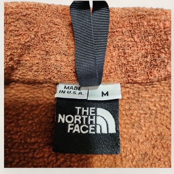 The North Face vintage USA made fleece pullover jacket M Orange snap front - Picture 3 of 5